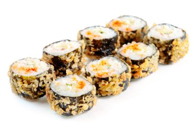 Tempura somon ve avokado ile rulo