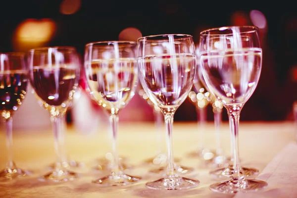 High glasses with water or wine — Stock Photo, Image