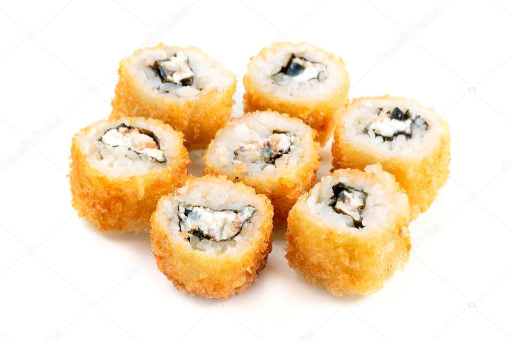 Tempura roll with salmon and cream cheese