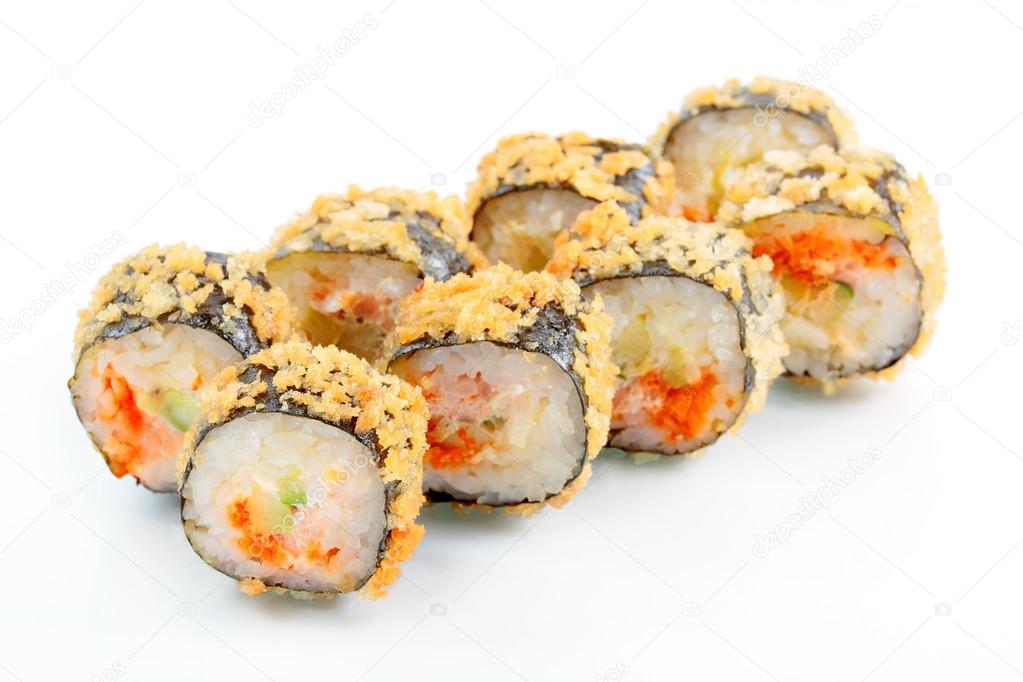 Tempura roll with salmon and avocado
