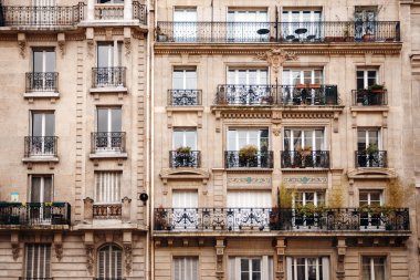 French Architecture with Typical Windows clipart