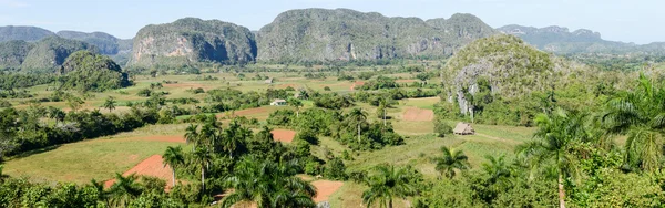 Yatay, mogotes Vinales Vadisi üzerinden panoramik görünüm — Stok fotoğraf