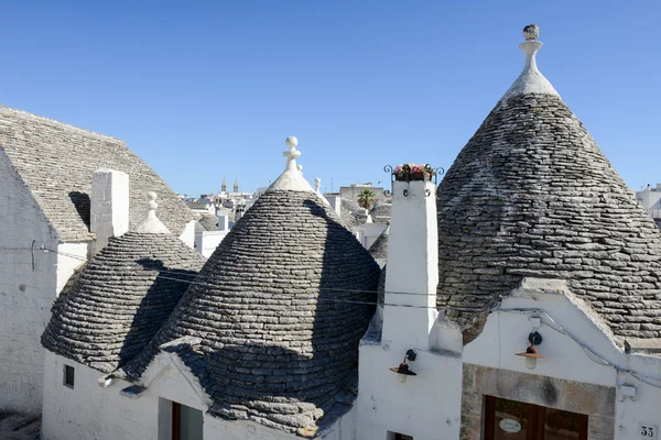 Alberobello staden med trulli hus — Stockfoto