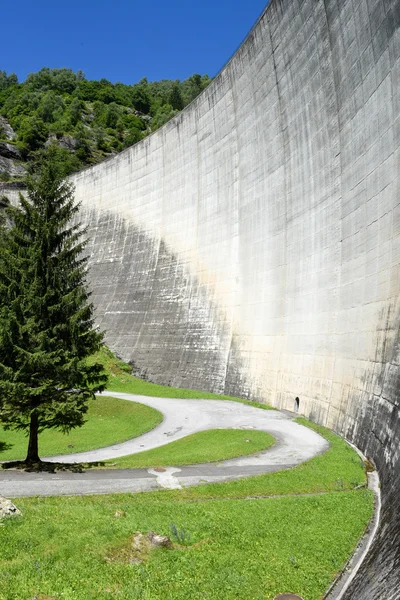 Dam of Malvaglia on Blenio valley — Stock Photo, Image