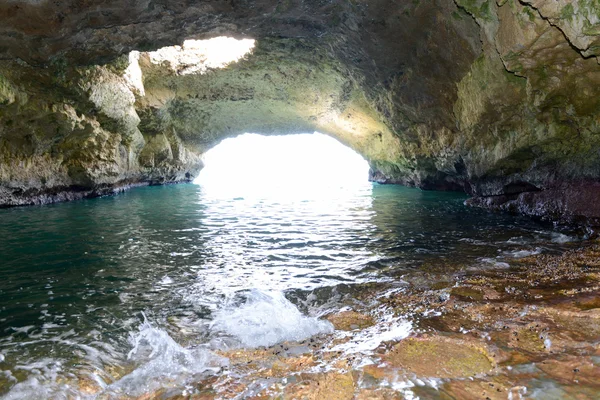 Inside of a cave at Torre Canne — Stock Photo, Image