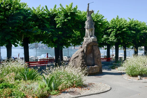 Çiçeklik ve çalılar, Lugano — Stok fotoğraf