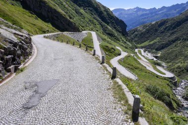 Old road which leads to St. Gotthard pass clipart