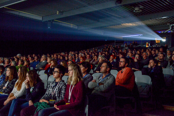 People watching a movie at the cinema of Bellinzona