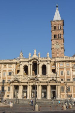 Roma, İtalya - 18 Eylül 2020: İtalya 'da Santa Maria Maggiore Katedrali