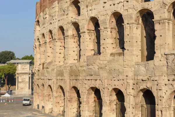 Detalhe Romano Colossum Roma Sobre Itália — Fotografia de Stock