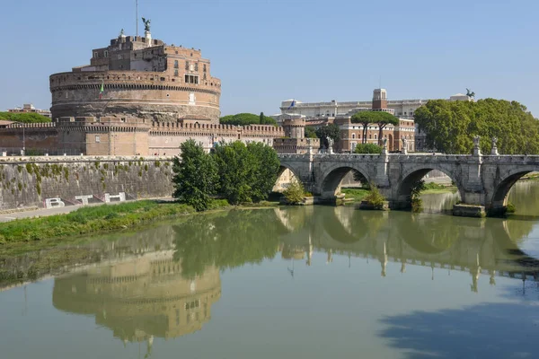 Vista Castillo San Angelo Río Tevere Roma Italia —  Fotos de Stock