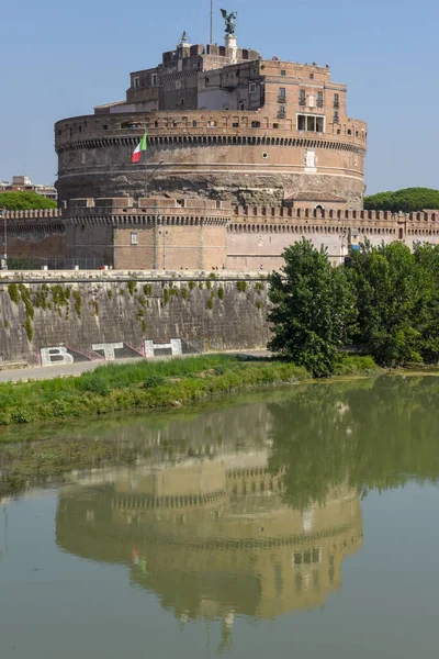 Pohled Hrad Svatého Angela Řeku Tevere Římě Itálii — Stock fotografie