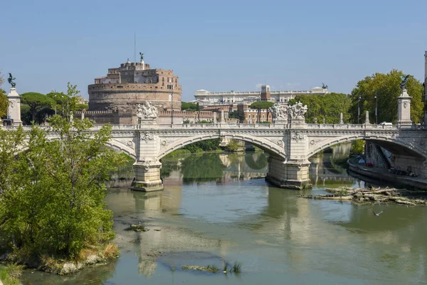 Vista Para Rio Tevere Centro Antigo Roma Itália — Fotografia de Stock