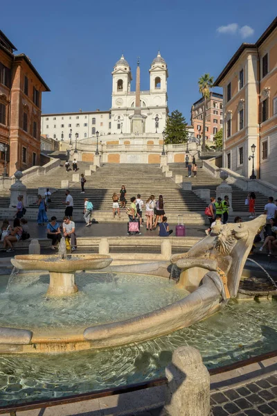 Roma Italia Septiembre 2020 Iglesia Trinita Dei Monti Plaza España — Foto de Stock