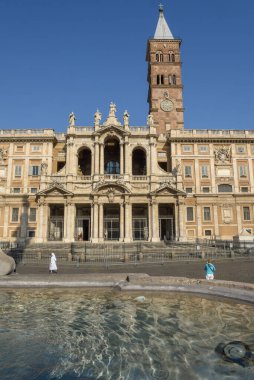 Roma, İtalya - 18 Eylül 2020: İtalya 'da Santa Maria Maggiore Katedrali