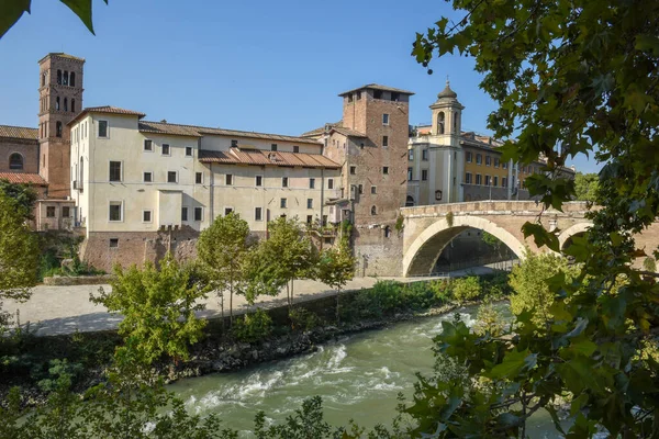 View River Tevere His Island Rome Italy — Stock Photo, Image