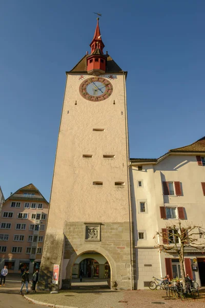 Bremgarten Suiza Noviembre 2020 Torre Histórica Ciudad Bremgarten Suiza — Foto de Stock