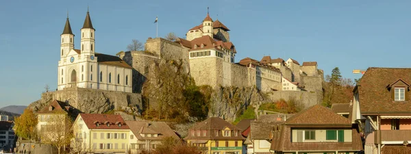 Aarburg Zwitserland November 2020 Het Middeleeuwse Fort Van Aarburg Zwitserland — Stockfoto