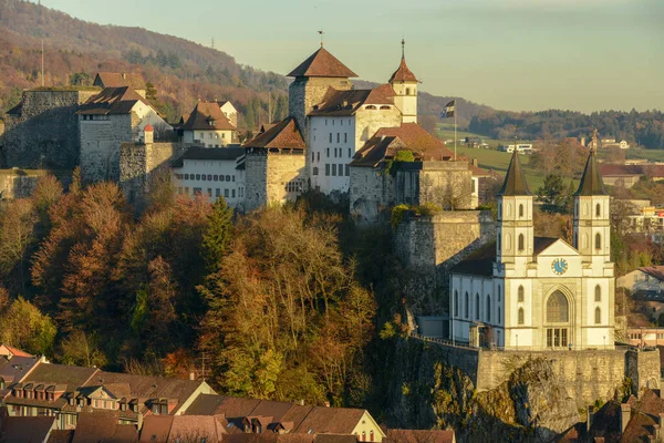 Aarburg Szwajcaria Listopada 2020 Średniowieczny Fort Aarburg Szwajcarii — Zdjęcie stockowe
