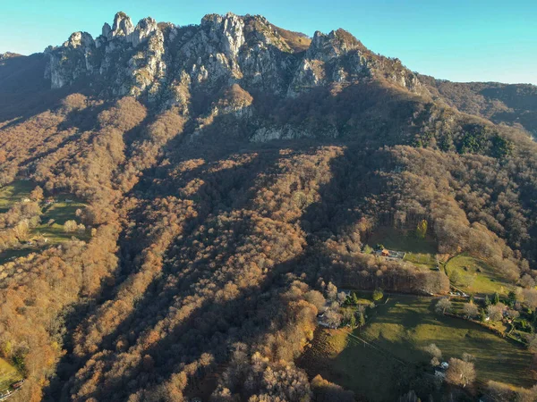 Letecký Pohled Horu Denti Della Vecchia Údolí Colla Lugana Další — Stock fotografie