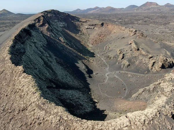 Пейзаж Вулканом Канарском Острове Лансароте Испании — стоковое фото