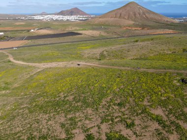 İspanya 'daki Kanarya Adası' ndaki Lanzarote 'nin havadan görünüşü