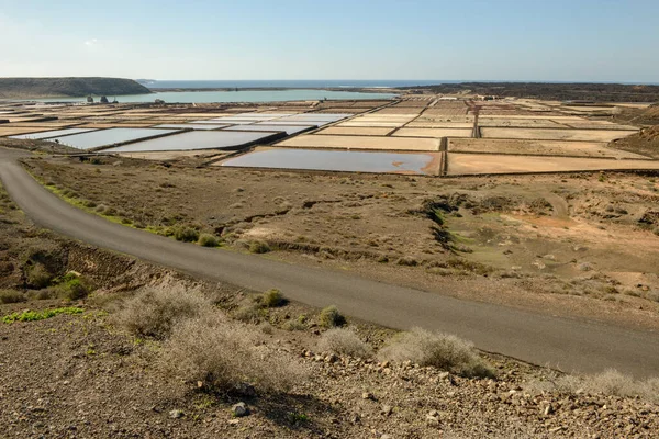 Vista Aérea Mina Sal Janubio Isla Lanzarote España —  Fotos de Stock