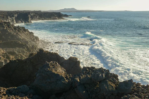 Die Küste Von Los Hervideros Auf Lanzarote Spanien — Stockfoto