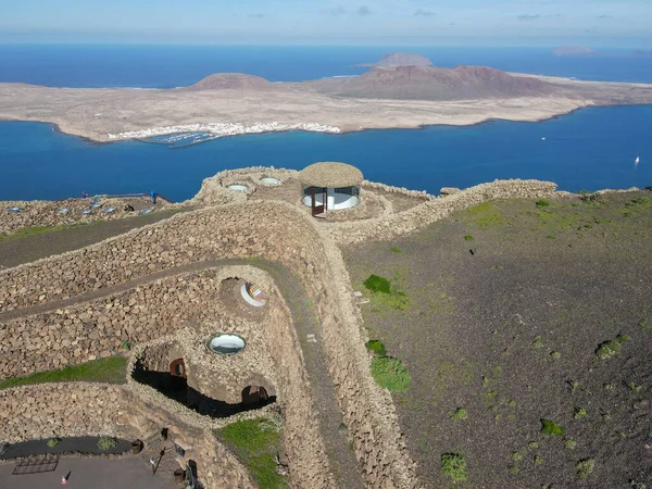 Vista Del Dron Costa Mirador Del Río Lanzarote España —  Fotos de Stock