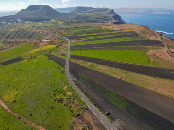 Vista Del Dron Costa Mirador Del Río Lanzarote España —  Fotos de Stock