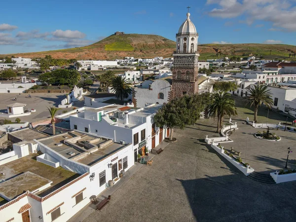 Aerial View Drone Teguise Canary Island Lanzarote Spain — Stock Photo, Image