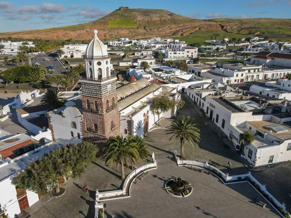 Вид Воздуха Беспилотника Teguise Канарском Острове Лансароте Испании — стоковое фото