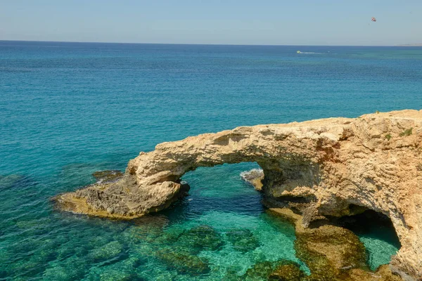 Côte Avec Pont Des Amoureux Près Ayia Napa Sur Chypre — Photo