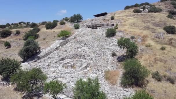 Kıbrıs adasındaki Choirokoitia 'nın Neolitik yerleşimi — Stok video