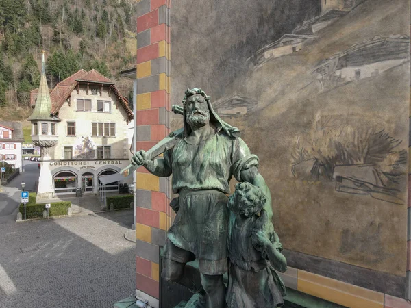 Monument National Hero Wilhelm Tell Altdorf Switzerland — Stock Photo, Image