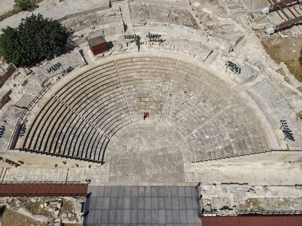Drone Uitzicht Het Grieks Romeinse Theater Van Kourion Cyprus Eiland — Stockfoto