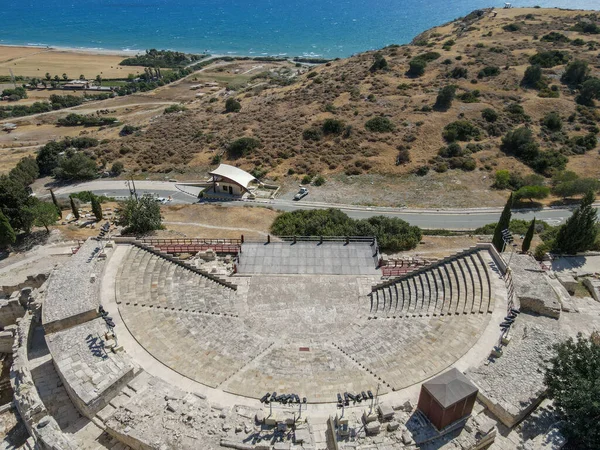 Pohled Rony Řecko Římském Divadle Kourion Kyperském Ostrově — Stock fotografie