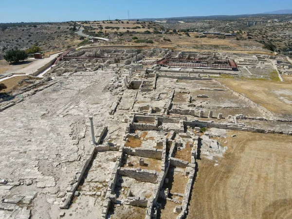 Vista Del Dron Los Restos Arqueológicos Kourion Isla Chipre — Foto de Stock