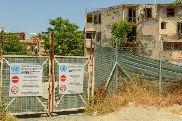 Nikosia Kıbrıs Mayıs 2021 Lefkoşe Nin Kıbrıs Sınırı — Stok fotoğraf