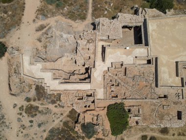 Kıbrıs adasındaki Kral 'ın Pafos mezarının insansız hava aracı görüntüsü