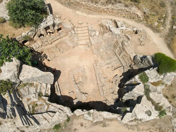 Vista Del Dron Tumba Del Rey Pafos Isla Chipre — Foto de Stock