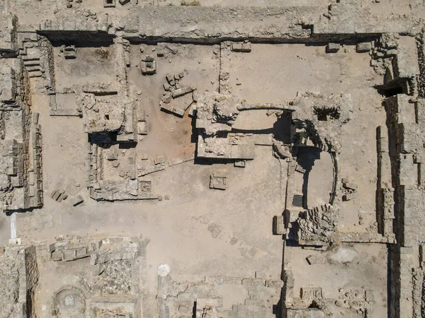 Widok Drona Ruiny Pafos Saranda Kolones Wyspie Cypr — Zdjęcie stockowe