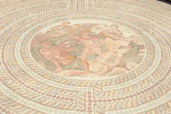 Mosaici Romani Casa Orfeo Nel Parco Archeologico Kato Paphos Nella — Foto Stock