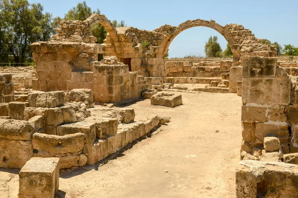 View Saranda Kolones Ruins Pafos Cyprus Island —  Fotos de Stock