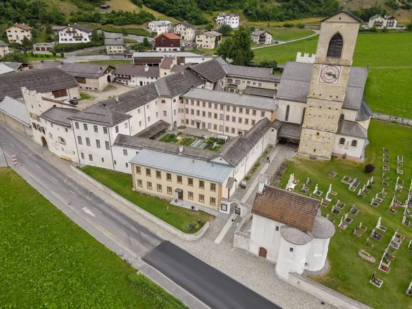 Couvent Bénédictin Saint Jean Mustair Sur Les Alpes Suisses Patrimoine — Photo