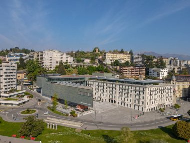 Lugano, İsviçre - 25 Nisan 2021: İsviçre 'nin İtalya kesimindeki Lugano' da LAC müzesi