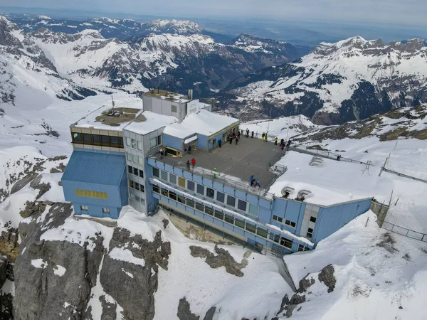 Vista Sul Paesaggio Invernale Presso Funivia Del Monte Titlis Sull — Foto Stock