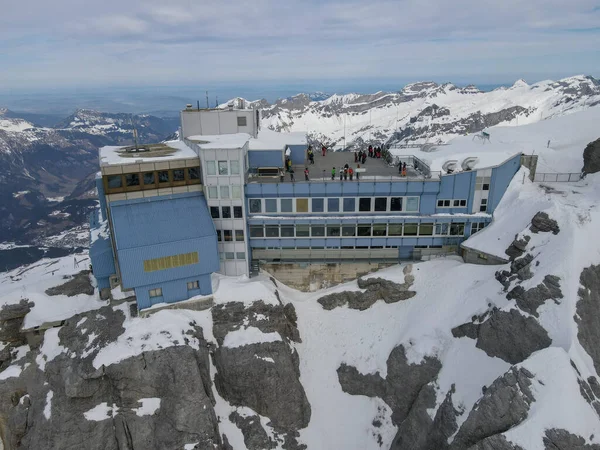 Vista Sul Paesaggio Invernale Presso Funivia Del Monte Titlis Sull — Foto Stock