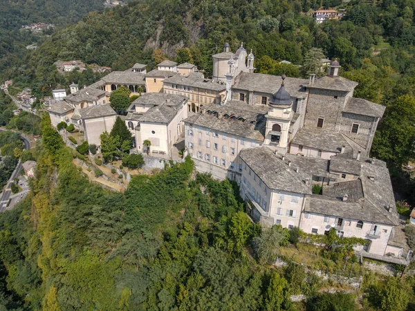 Vista Del Dron Monte Sagrado Varallo Italia — Foto de Stock