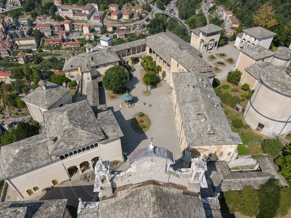 Vista Del Dron Monte Sagrado Varallo Italia — Foto de Stock